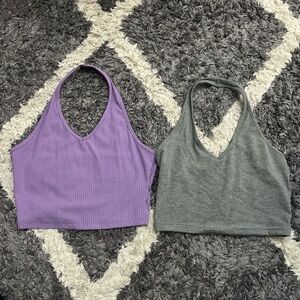 SHEIN- Purple and Grey Halter Tops (selling as a set)